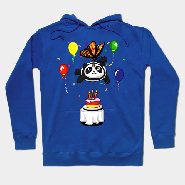 Pandicorn Panda Bear Kid's Birthday Party Butterfly Hoodie by underheaven